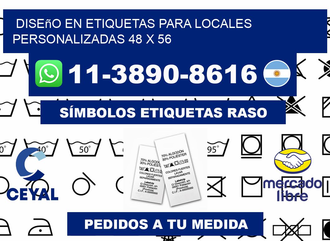 diseño en etiquetas para locales personalizadas 48 x 56