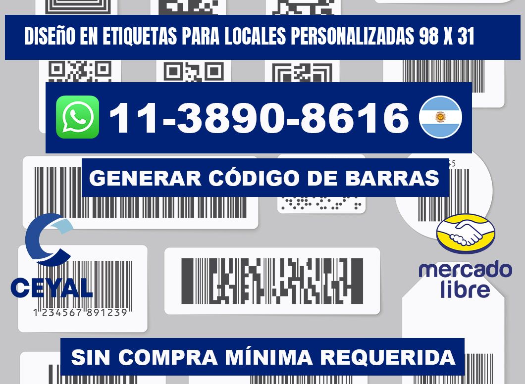 diseño en etiquetas para locales personalizadas 98 x 31
