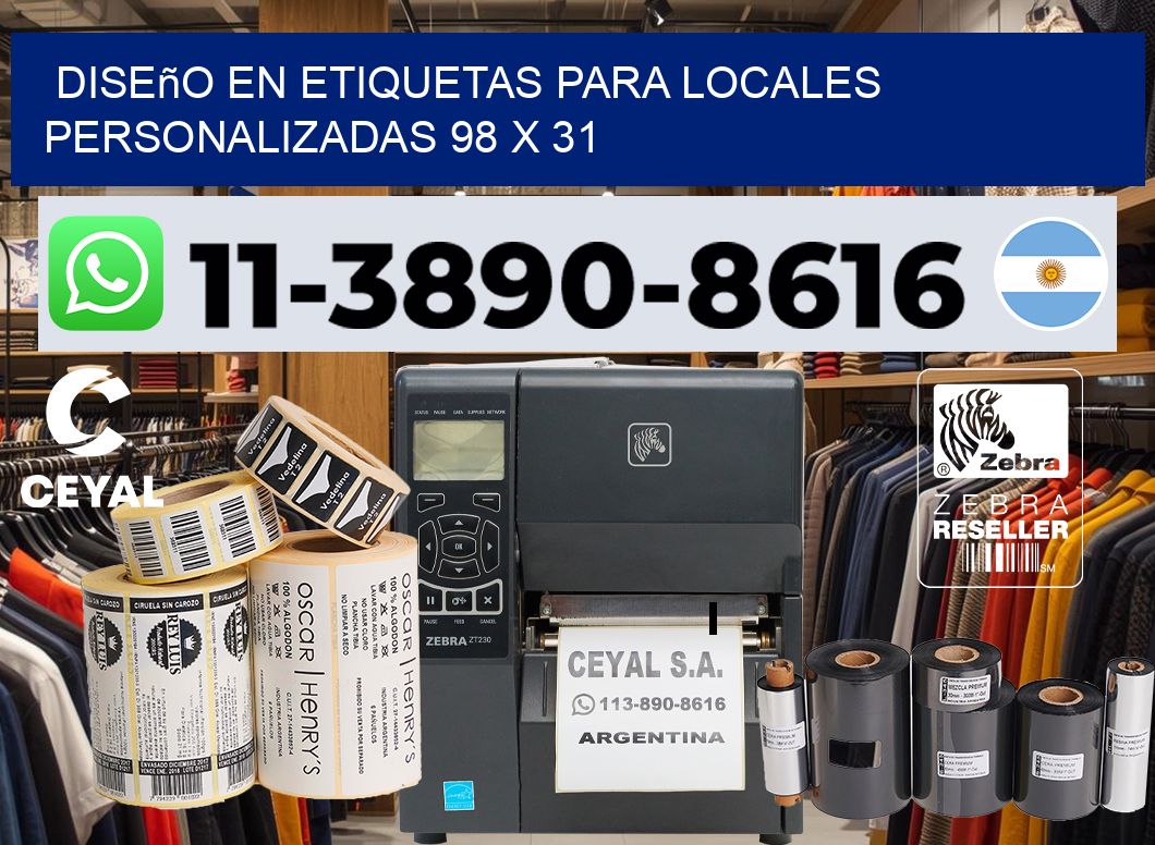 diseño en etiquetas para locales personalizadas 98 x 31