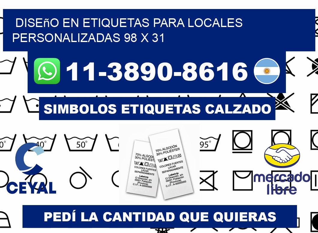 diseño en etiquetas para locales personalizadas 98 x 31