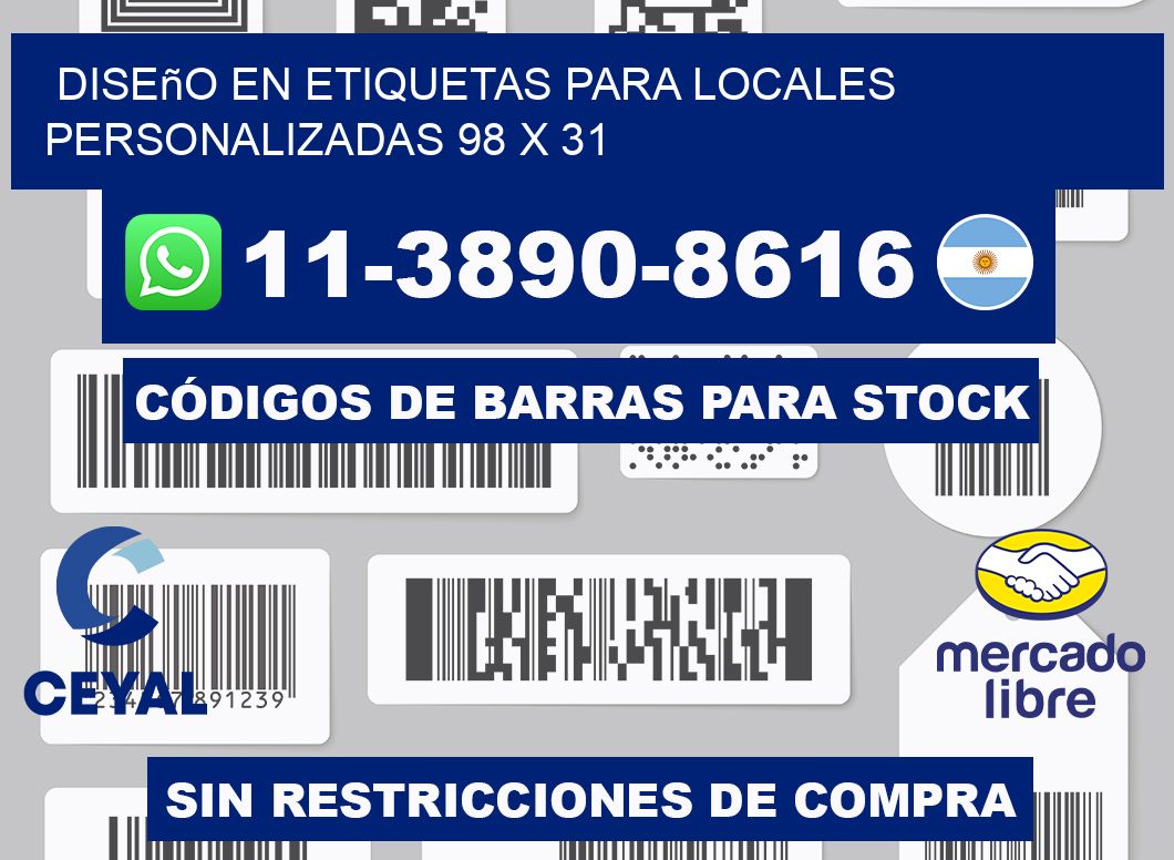diseño en etiquetas para locales personalizadas 98 x 31