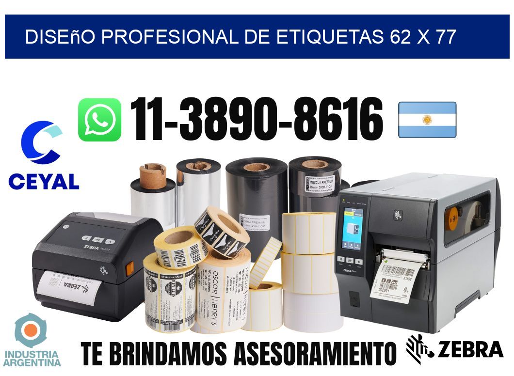 diseño profesional de etiquetas 62 x 77