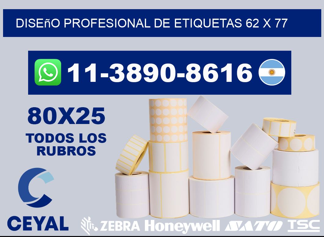diseño profesional de etiquetas 62 x 77