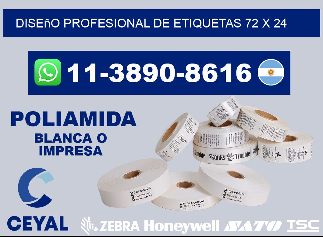 diseño profesional de etiquetas 72 x 24