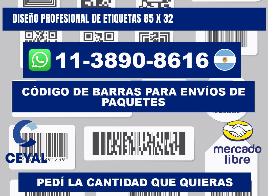 diseño profesional de etiquetas 85 x 32