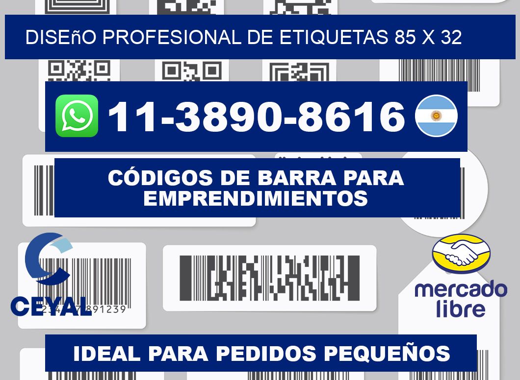 diseño profesional de etiquetas 85 x 32