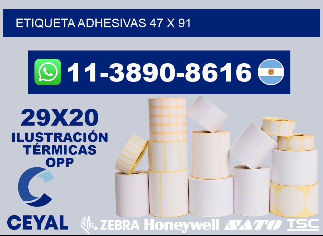 etiqueta adhesivas 47 x 91
