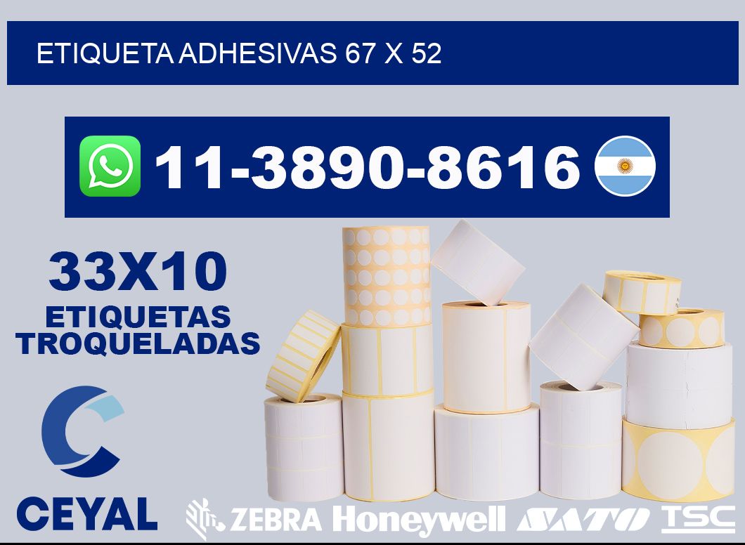 etiqueta adhesivas 67 x 52
