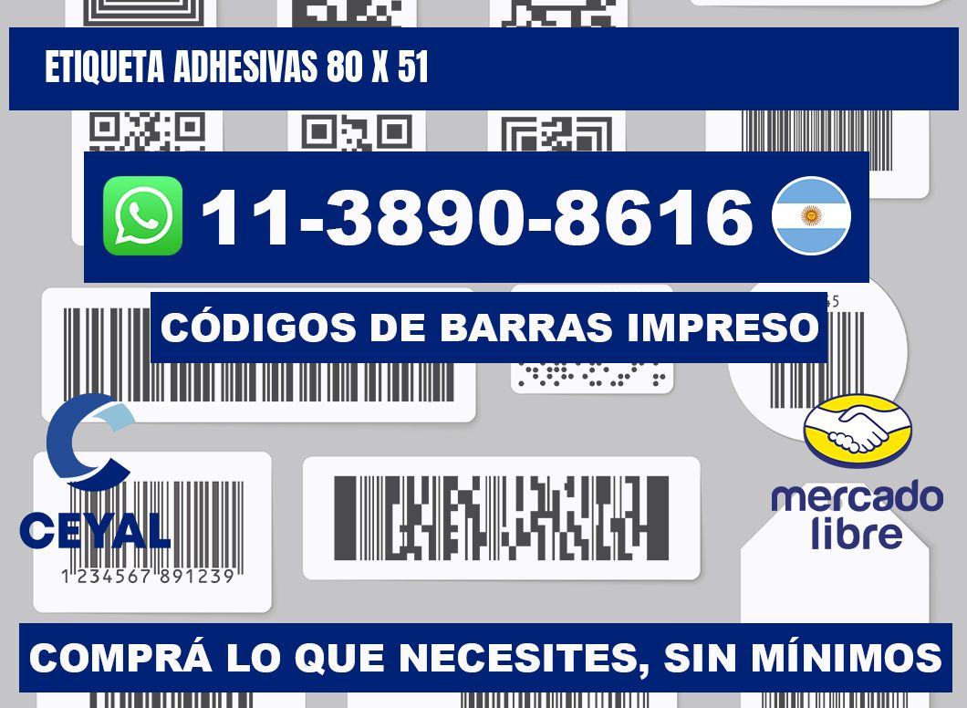 etiqueta adhesivas 80 x 51