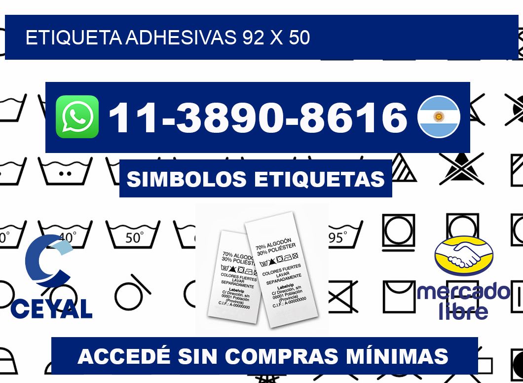 etiqueta adhesivas 92 x 50