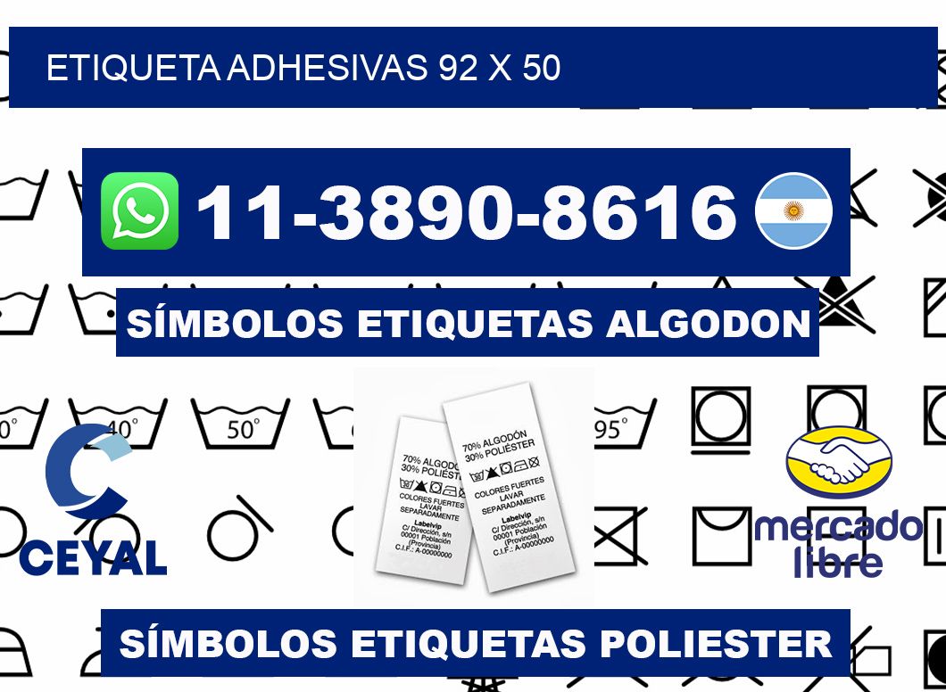 etiqueta adhesivas 92 x 50