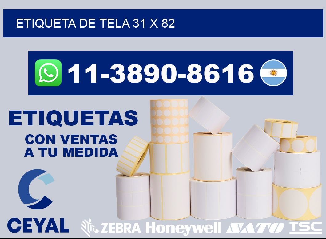 etiqueta de tela 31 x 82