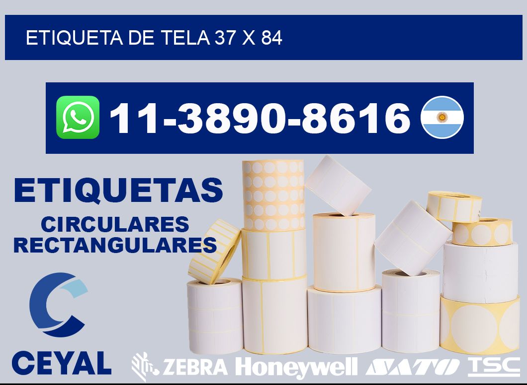 etiqueta de tela 37 x 84