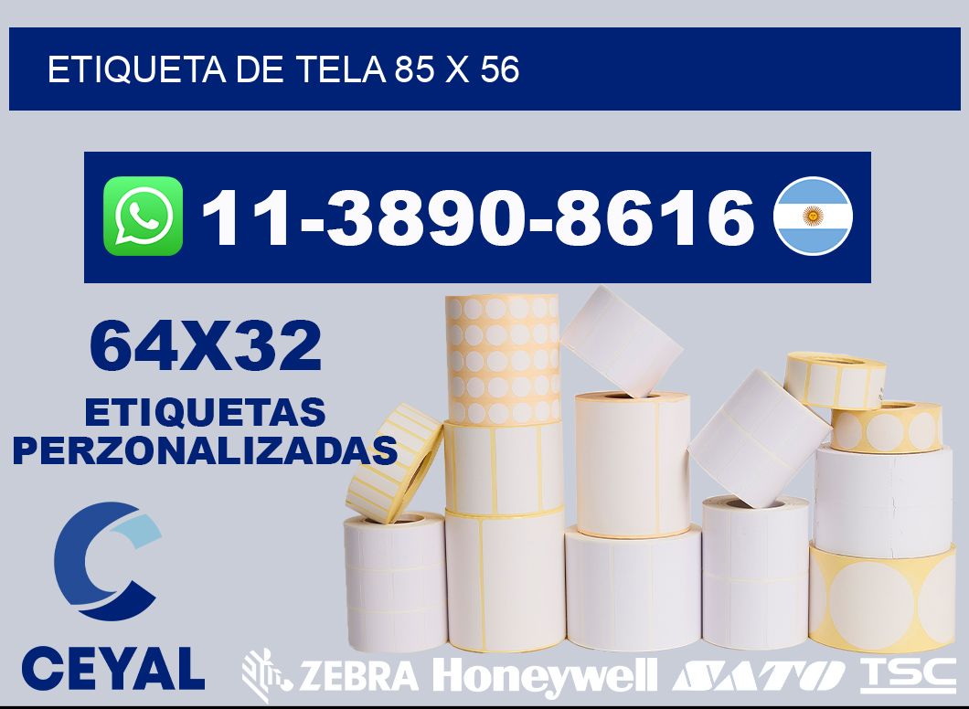 etiqueta de tela 85 x 56