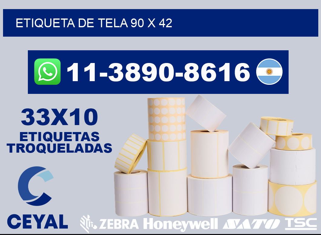 etiqueta de tela 90 x 42