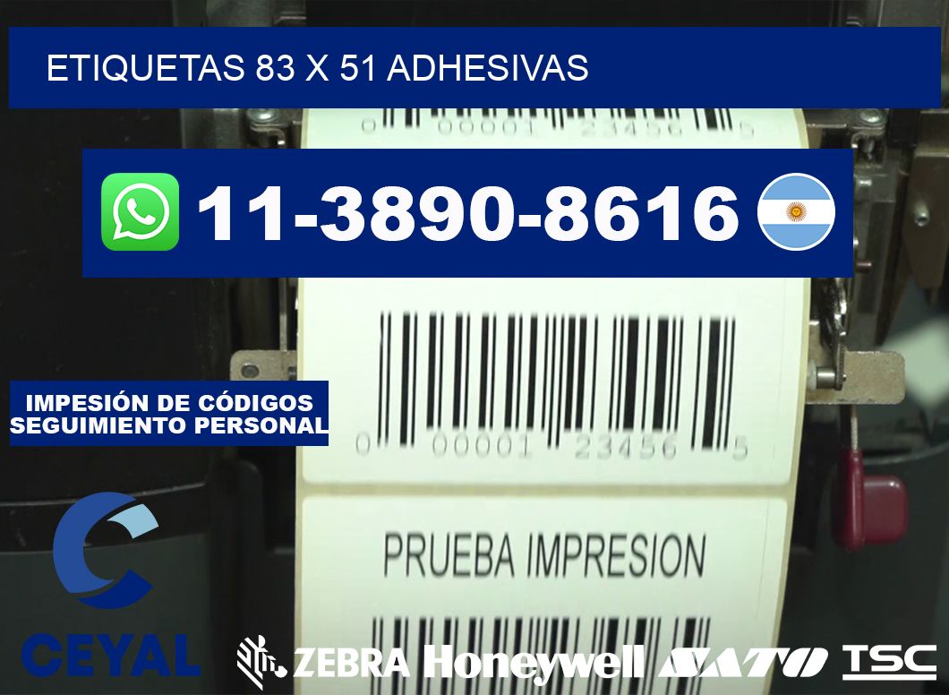 etiquetas 83 x 51 adhesivas