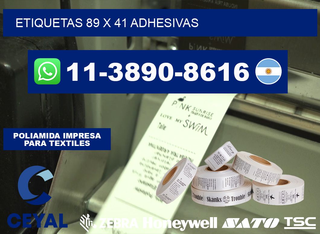 etiquetas 89 x 41 adhesivas