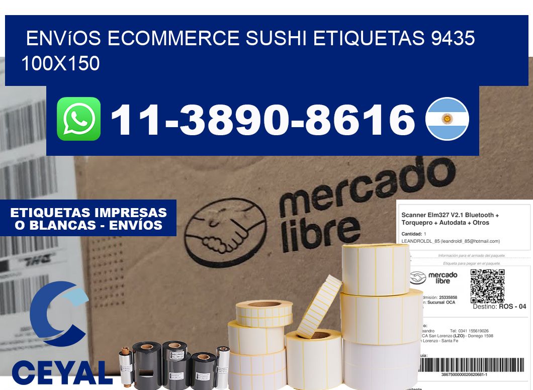 Envíos Ecommerce sushi etiquetas 9435 100x150