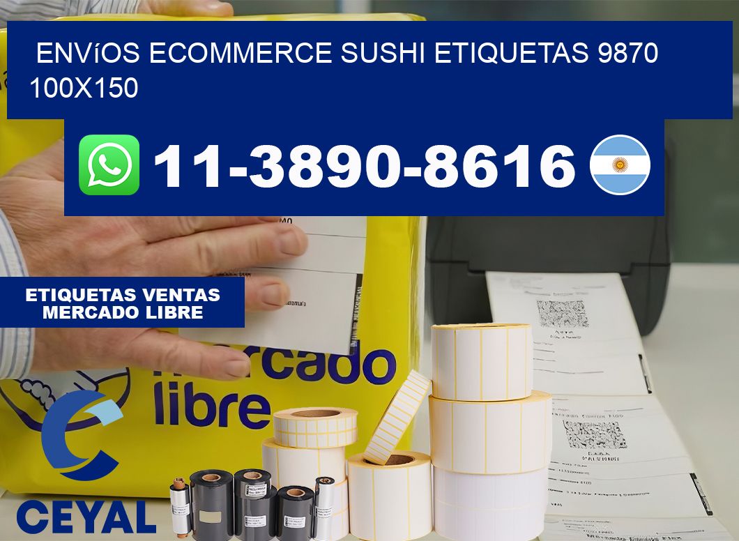Envíos Ecommerce sushi etiquetas 9870 100×150
