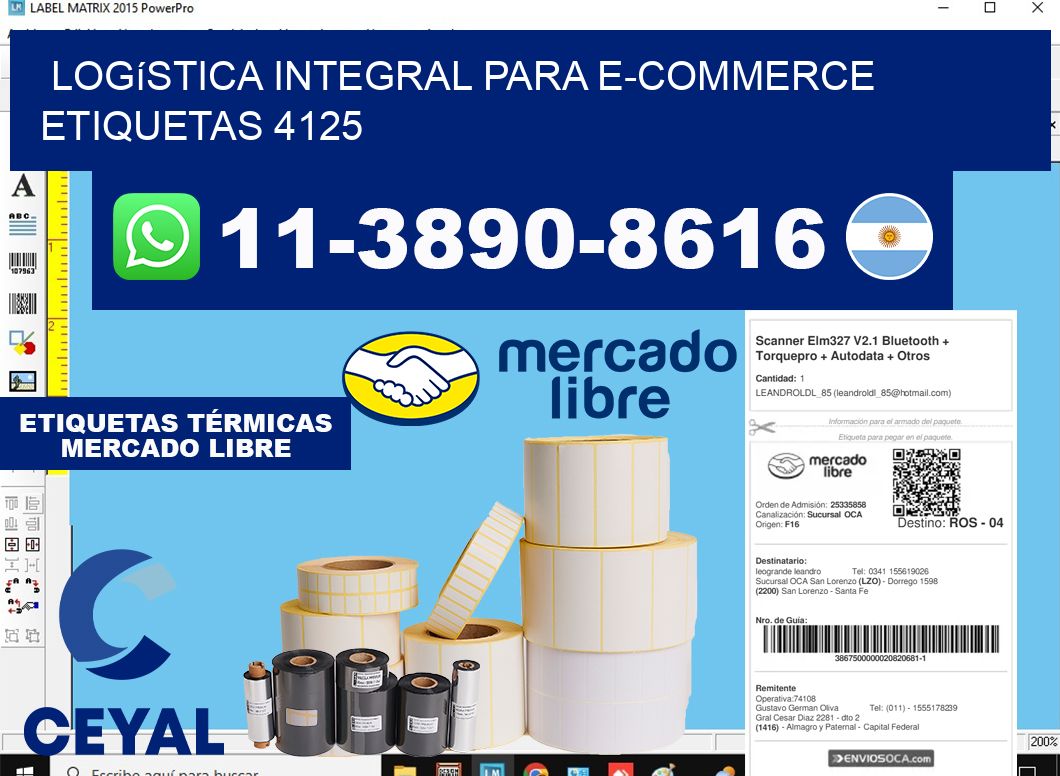 Logística integral para e-commerce  etiquetas 4125