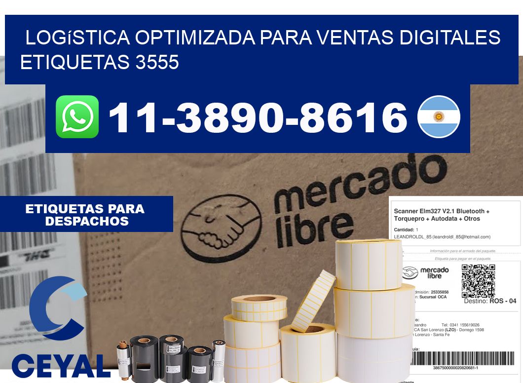 Logística optimizada para ventas digitales  etiquetas 3555