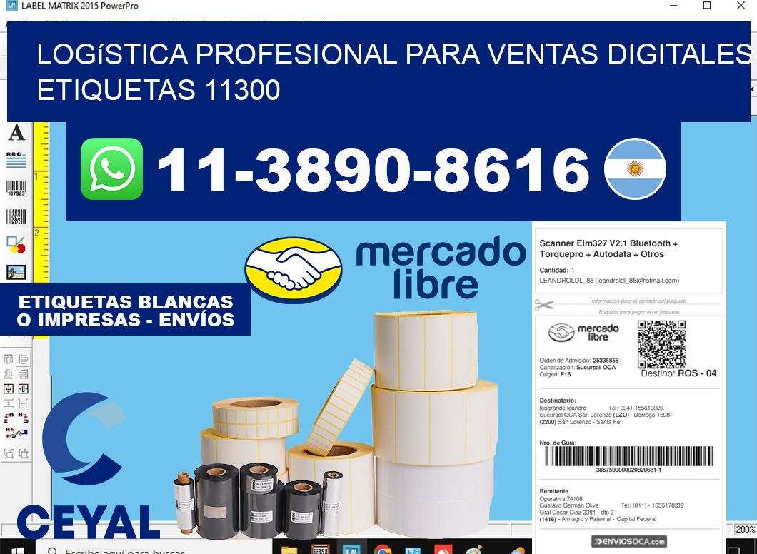 Logística profesional para ventas digitales  etiquetas 11300