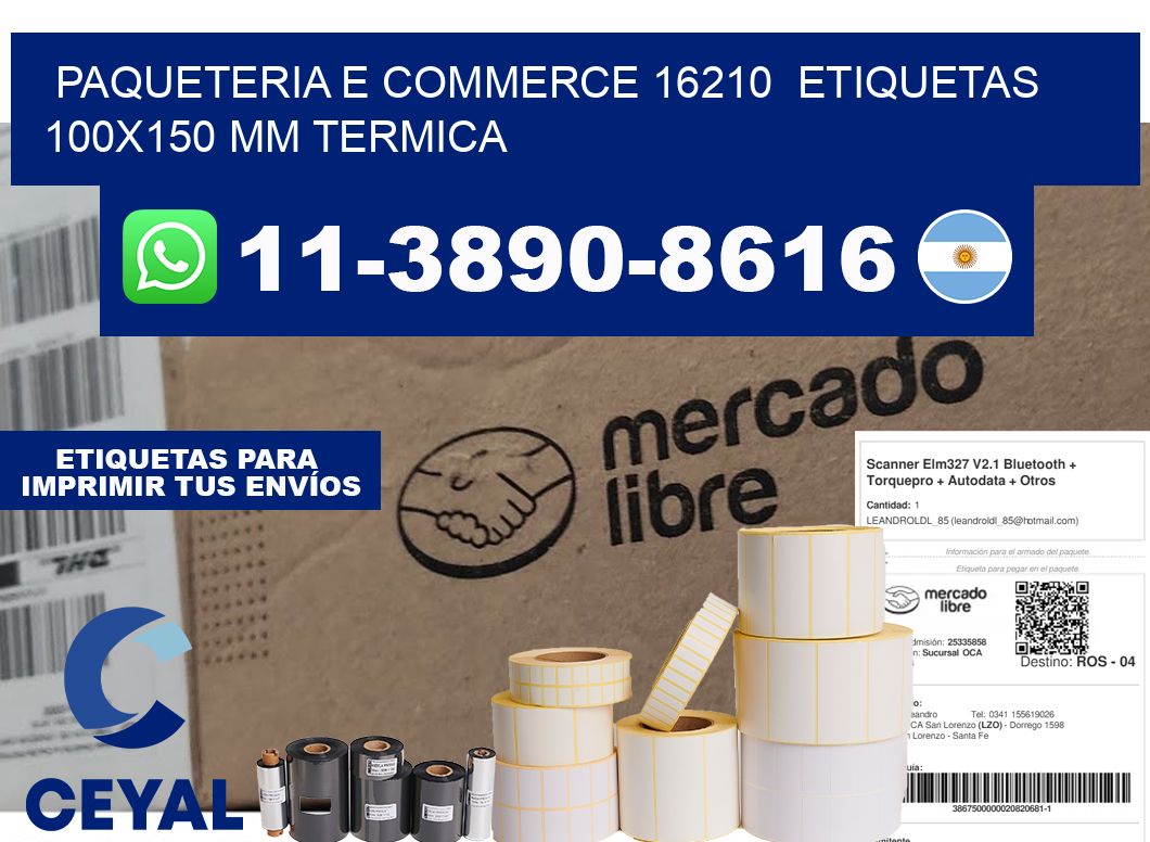 Paqueteria e commerce 16210  etiquetas 100x150 mm termica