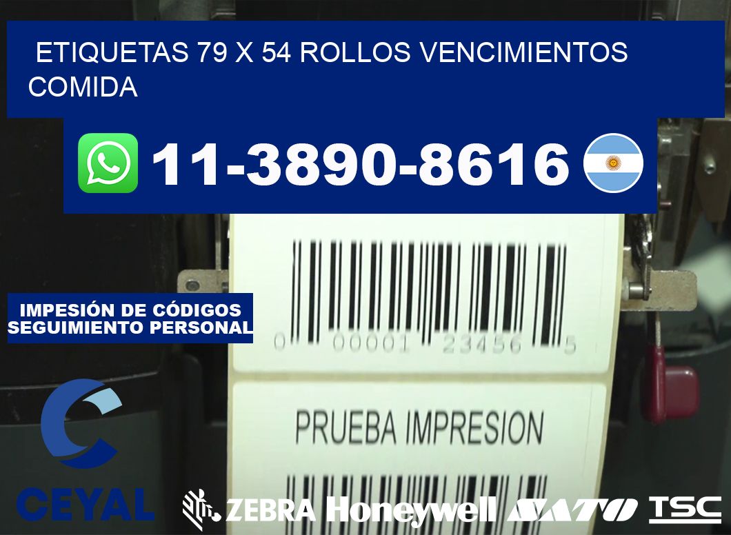 etiquetas 79 x 54 rollos vencimientos comida