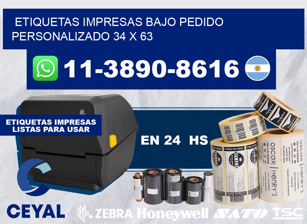 etiquetas impresas bajo pedido personalizado 34 x 63