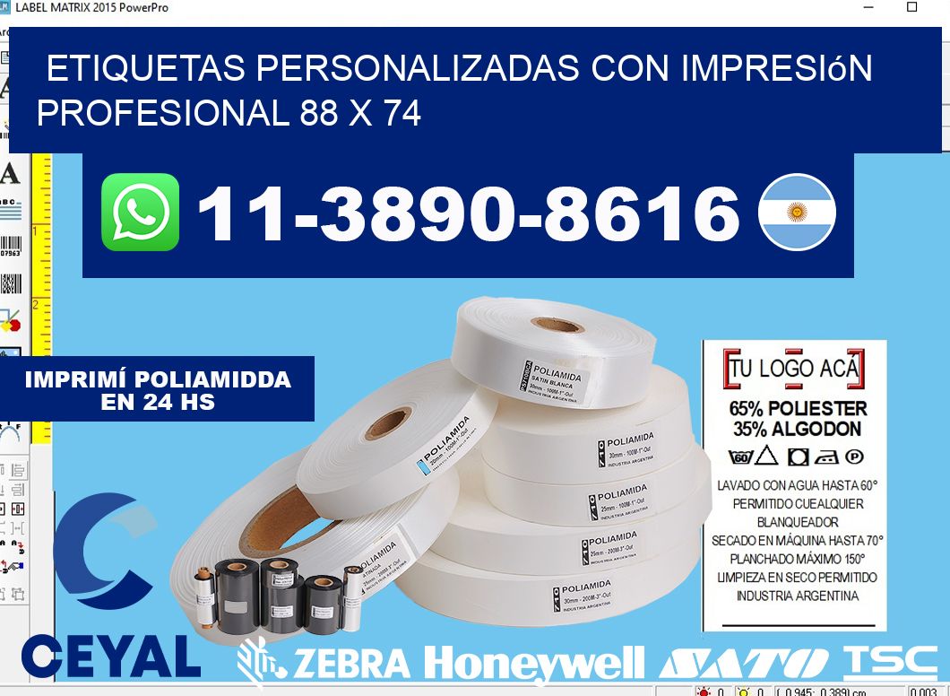 etiquetas personalizadas con impresión profesional 88 x 74