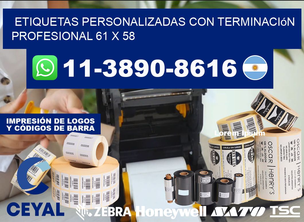 etiquetas personalizadas con terminación profesional 61 x 58