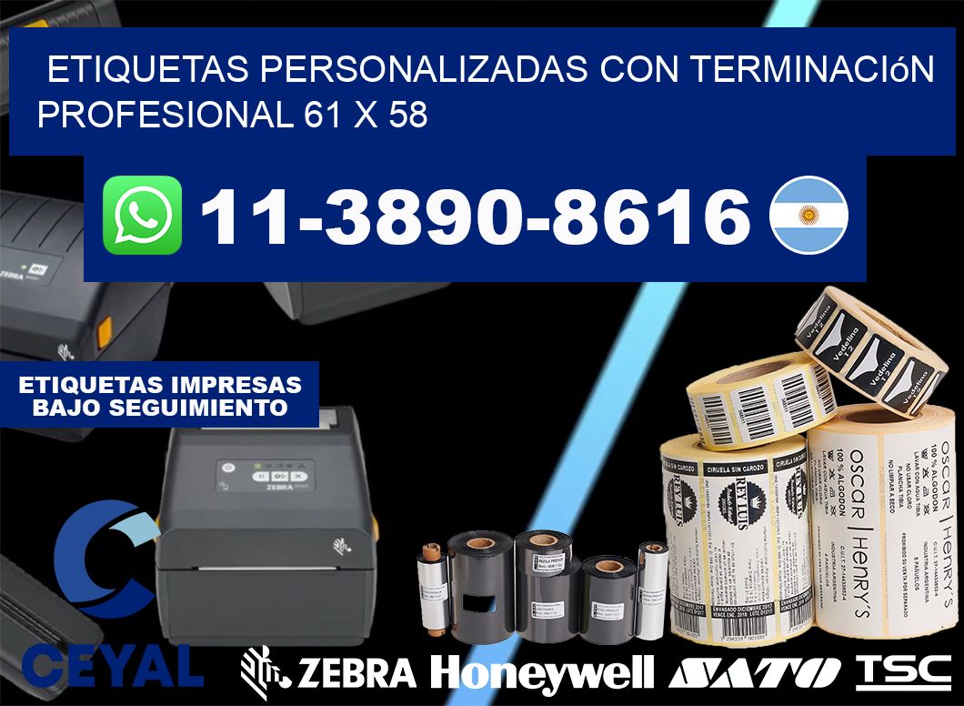 etiquetas personalizadas con terminación profesional 61 x 58