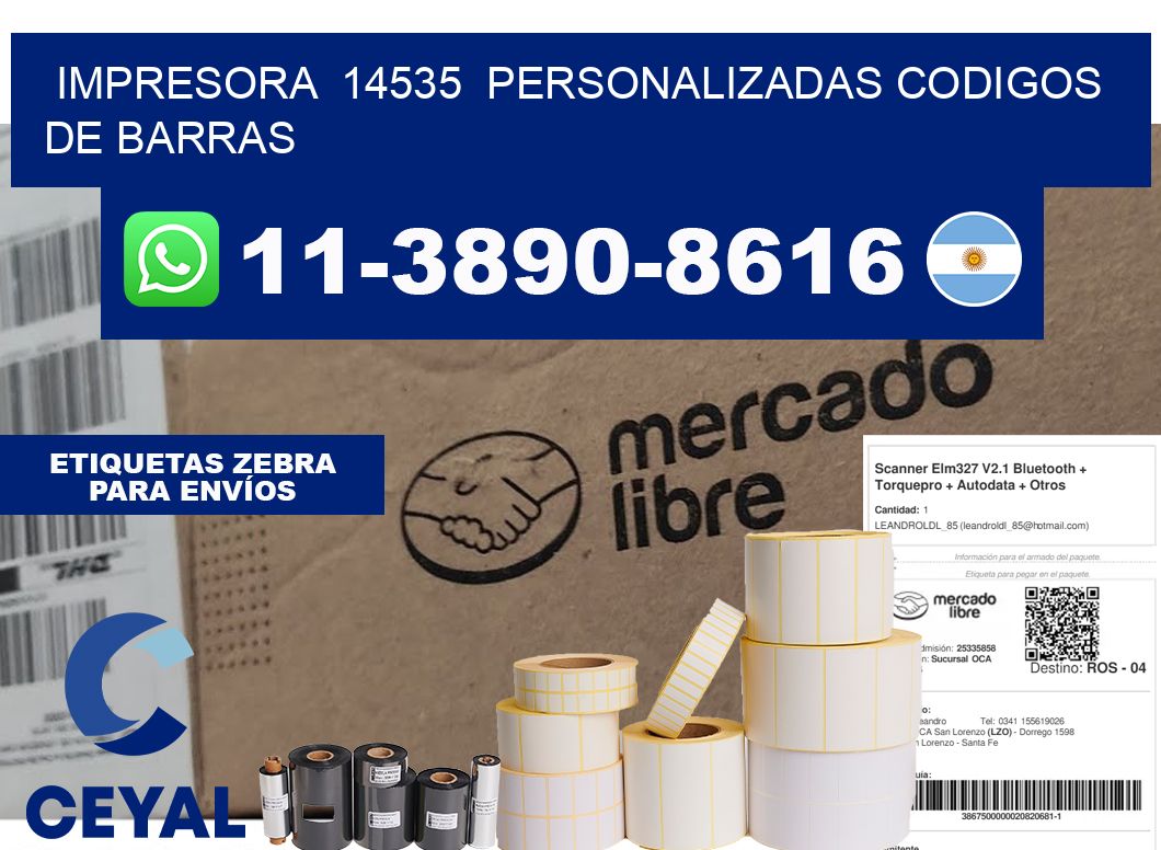 impresora  14535  personalizadas codigos de barras