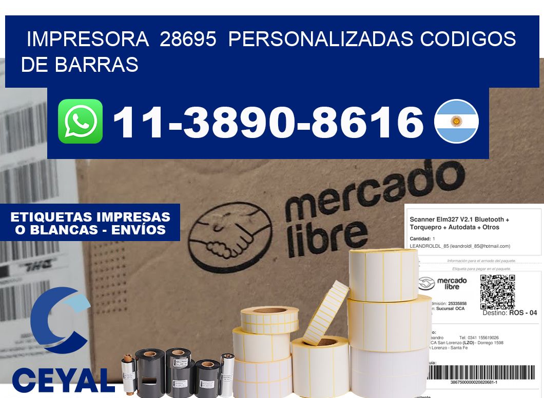 impresora 28695 personalizadas codigos de barras