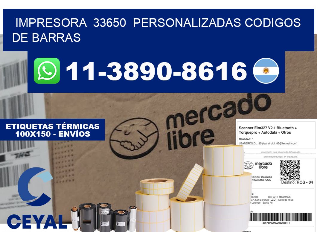 impresora 33650 personalizadas codigos de barras