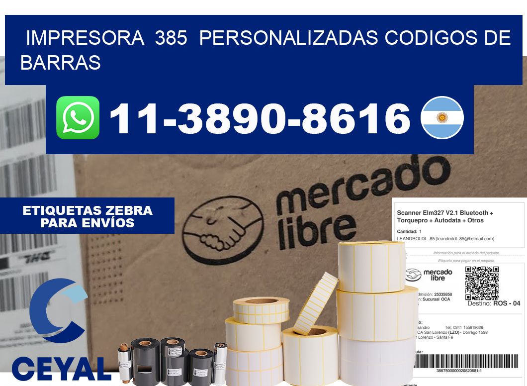 impresora 385 personalizadas codigos de barras