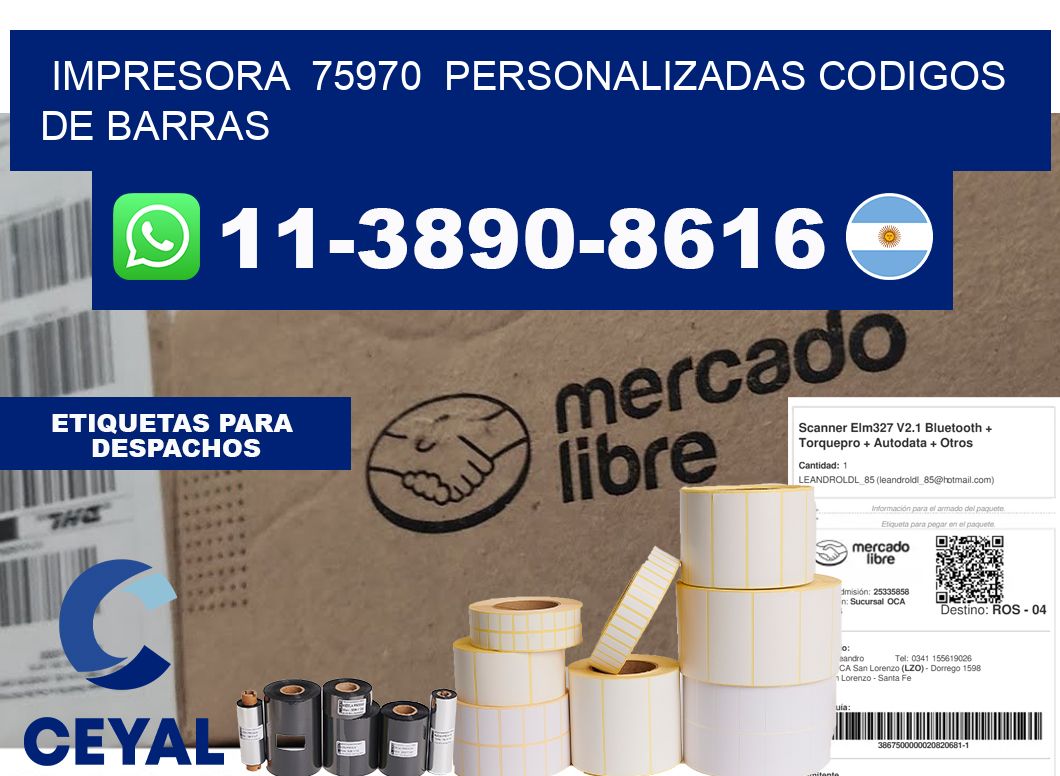 impresora 75970 personalizadas codigos de barras