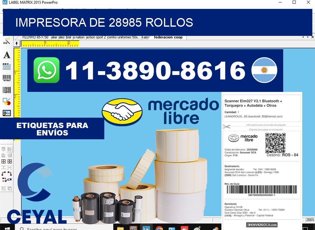 impresora de 28985 rollos