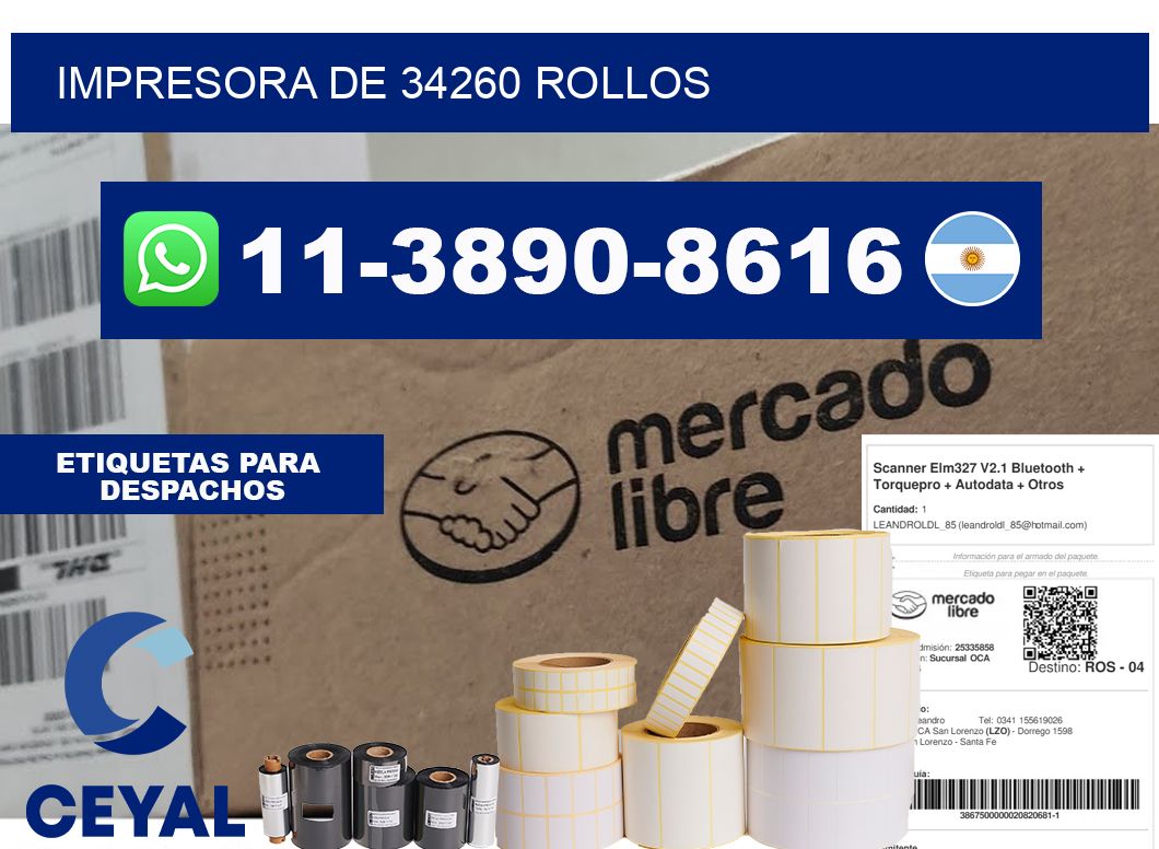 impresora de 34260 rollos