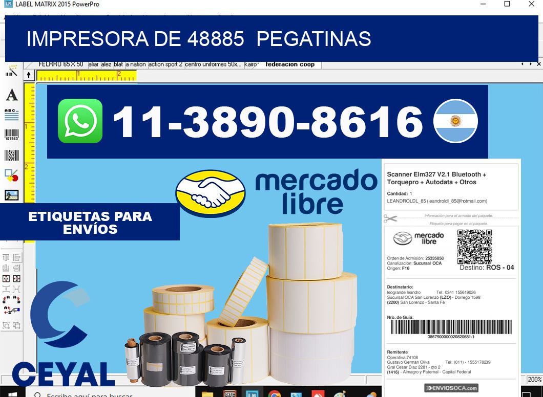 impresora de 48885 pegatinas