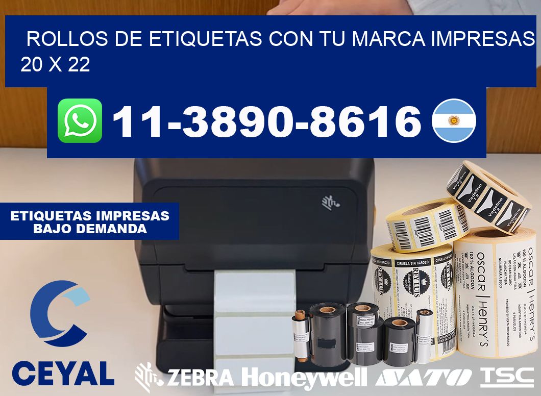 rollos de etiquetas con tu marca impresas 20 x 22