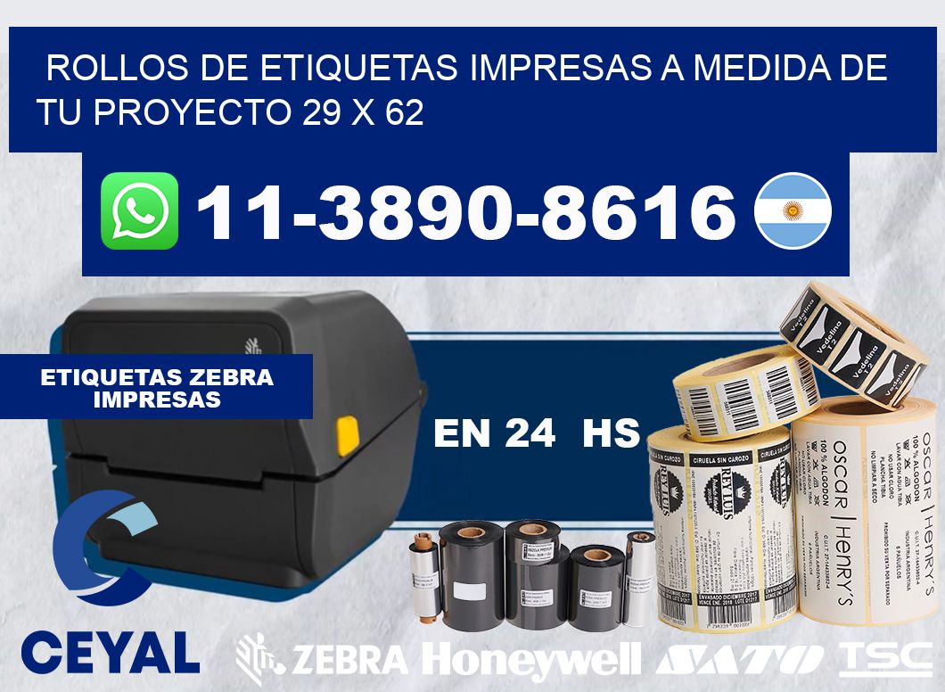 rollos de etiquetas impresas a medida de tu proyecto 29 x 62