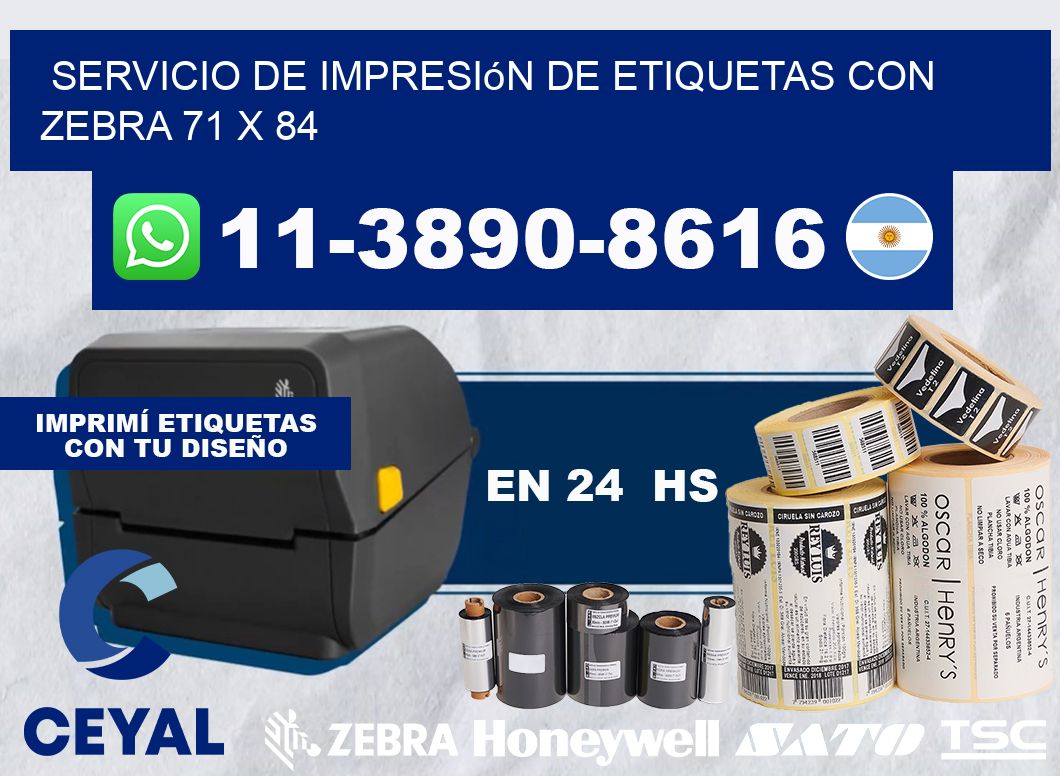 servicio de impresión de etiquetas con Zebra 71 x 84