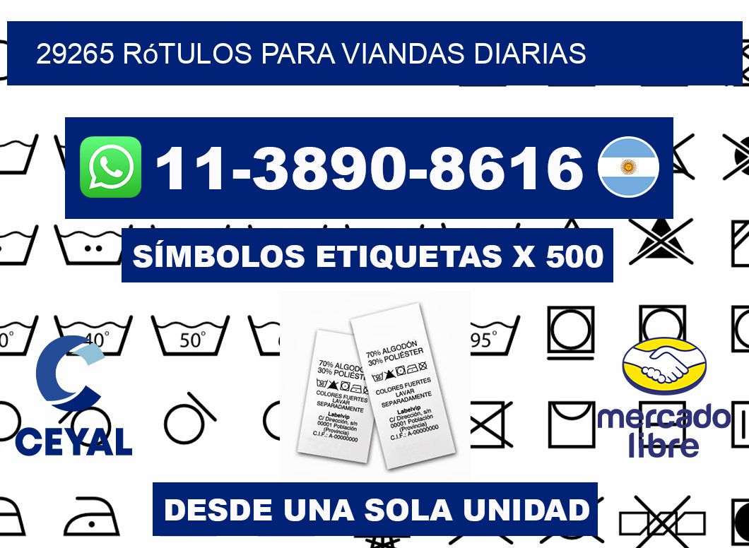29265 rótulos para viandas diarias