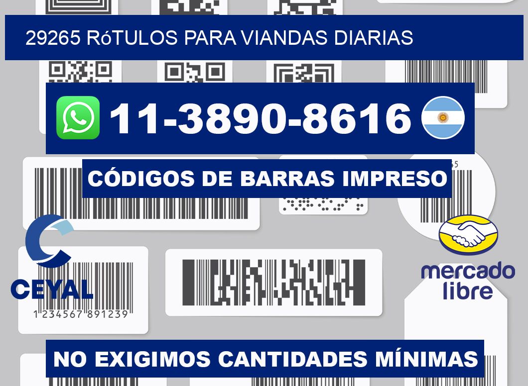 29265 rótulos para viandas diarias