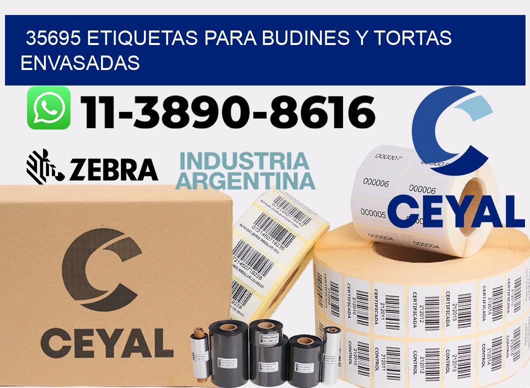 35695 etiquetas para budines y tortas envasadas
