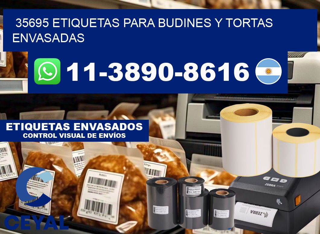 35695 etiquetas para budines y tortas envasadas