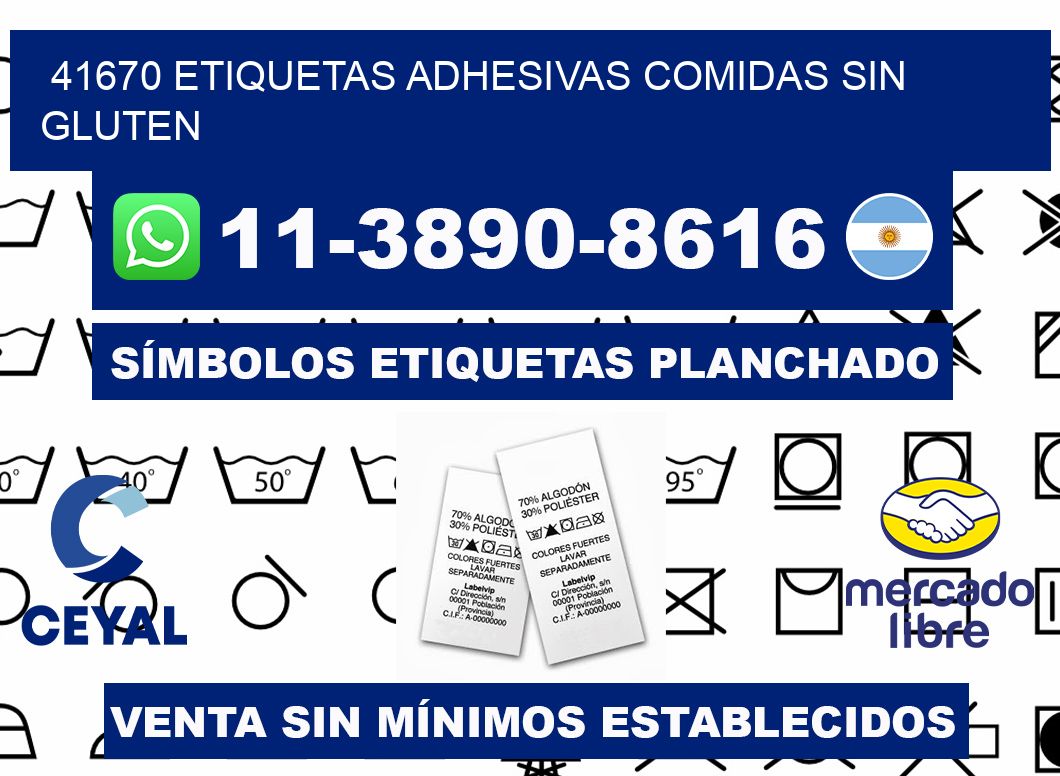 41670 etiquetas adhesivas comidas sin gluten