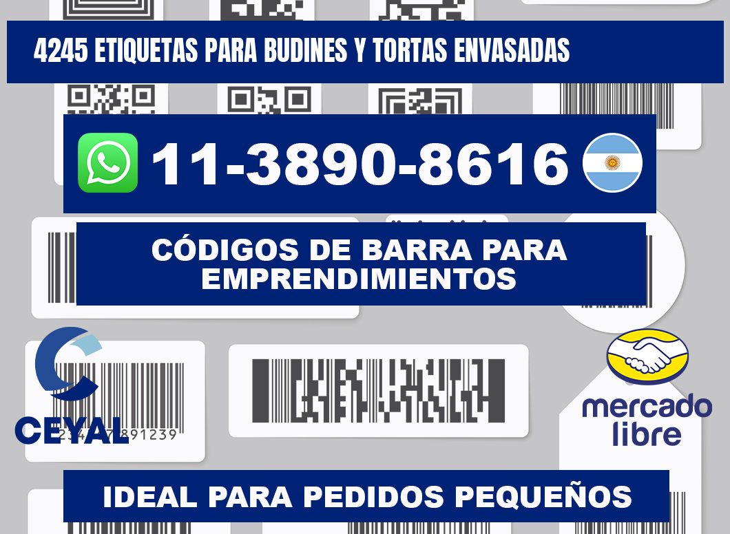 4245 etiquetas para budines y tortas envasadas