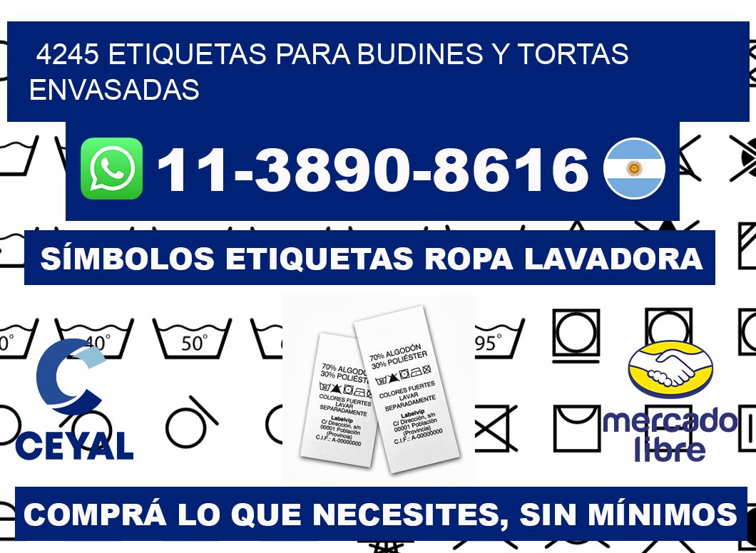 4245 etiquetas para budines y tortas envasadas